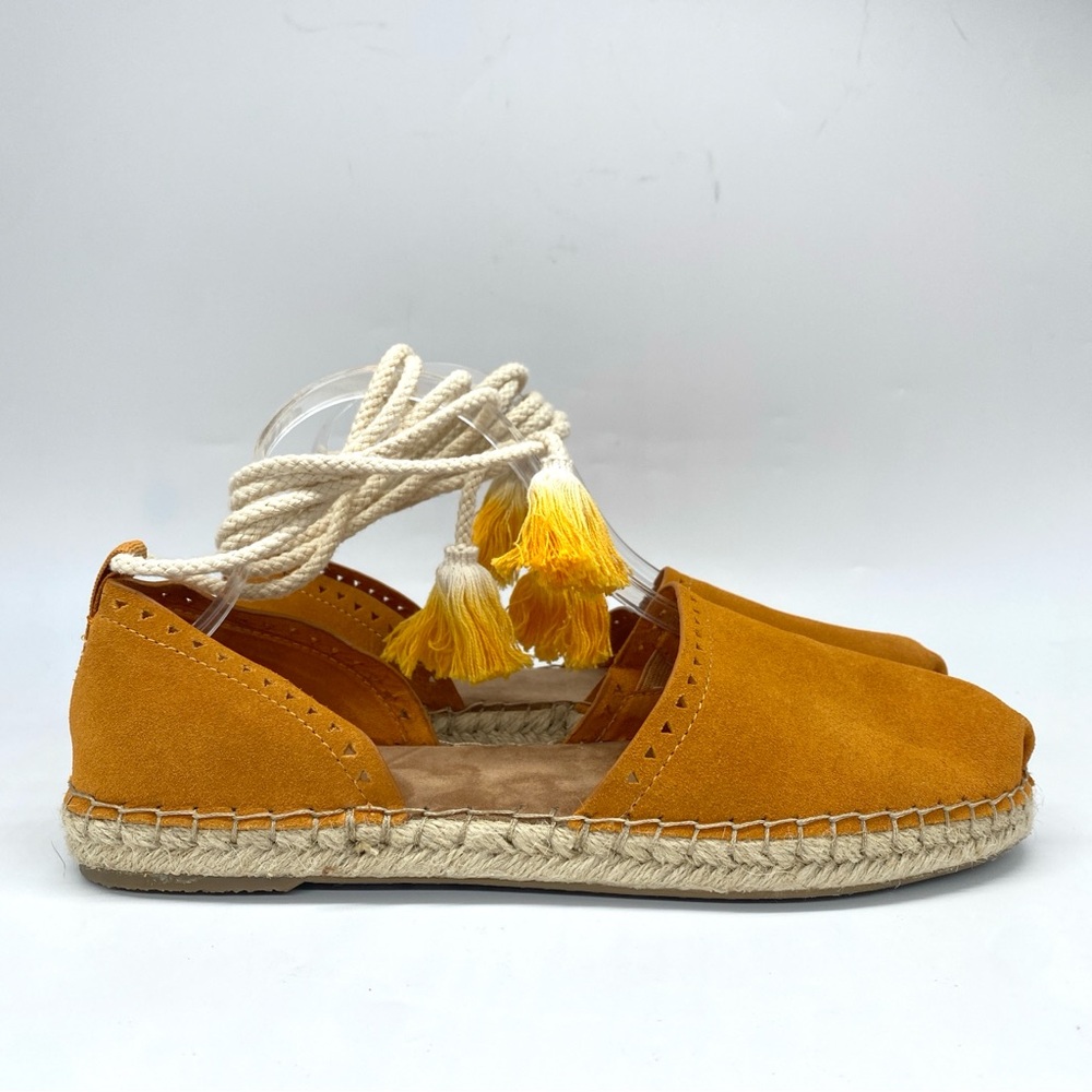 Toms Sandals Katalina Espadrille Flats Saffron Jute Suede Tassel